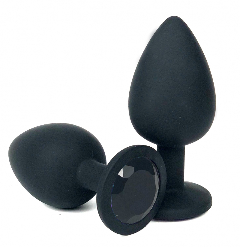 Пробка с черным кристаллом "Vandersex" черная, S 